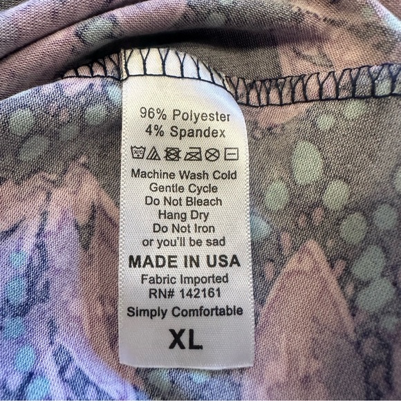 NWT LuLaRoe Floral Scribble XL Madison Skirt Unicorn Pockets Purple Teal Navy - Picture 10 of 10